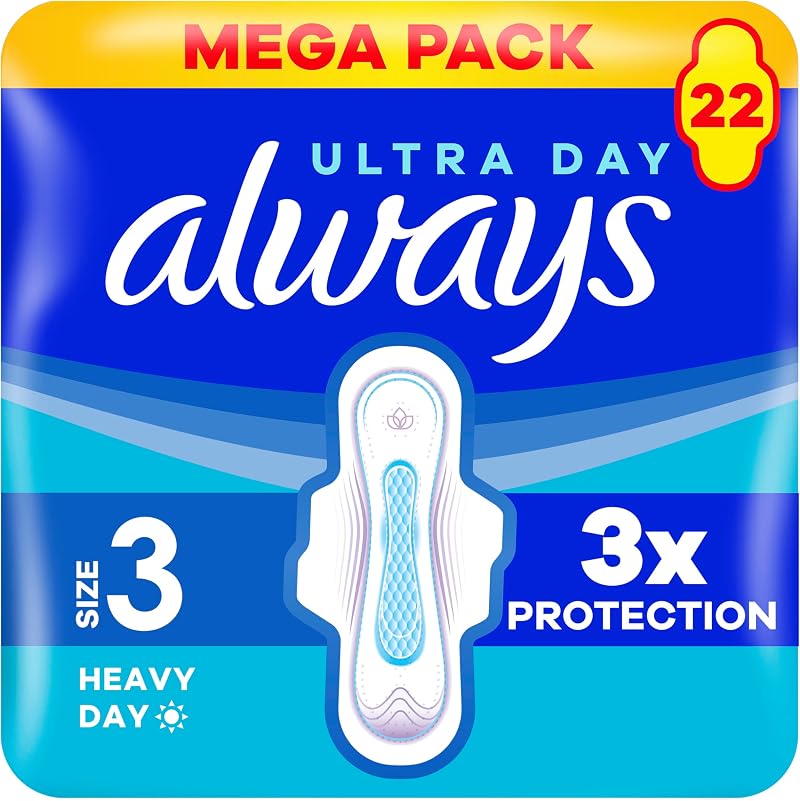 Always Ultra Sanitary Towels Day & Night Size 3 Wings X22 Pads 22x4