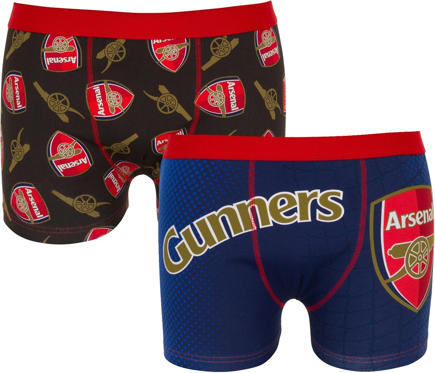 Arsenal FC Official Football Gift 2 Pair Pack Mens Boxer Shorts Amazon