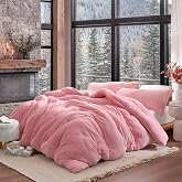Coma Inducer Thicker Than Thick Queen Oversized Comforter Set, Cool Pink | Plush Fill. Experience Coma Worthy Sleep with Cozy Thick Extra Large Bedding