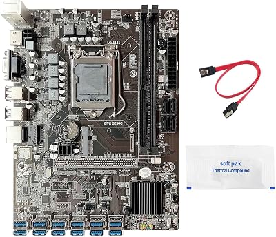 Oikabio B250C Mining Motherboard LGA1151 DDR4 12xPCIE USB3.0 w/ Thermal Grease