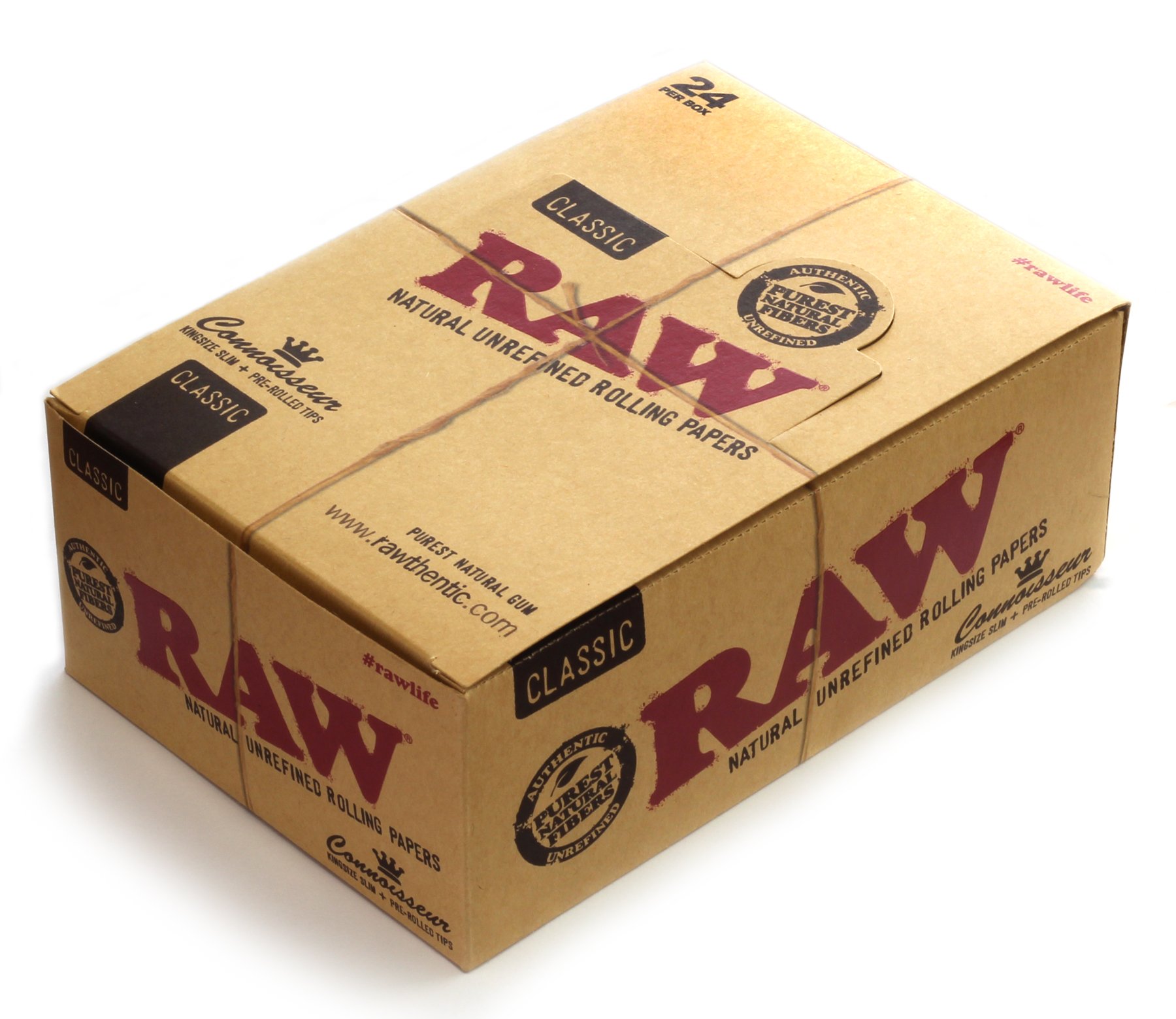 RAW Connoiss Prerolled Tips Threads 1 Box Classic Connoisseur King Size Slim Paper + Pre