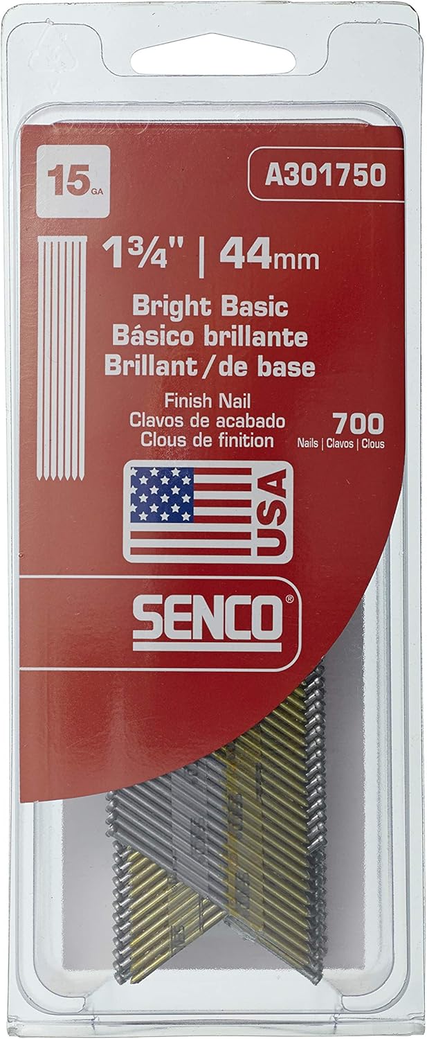 Senco A301750 15 Gauge x 13/4 Inch Bright Basic Finish Nail Collated