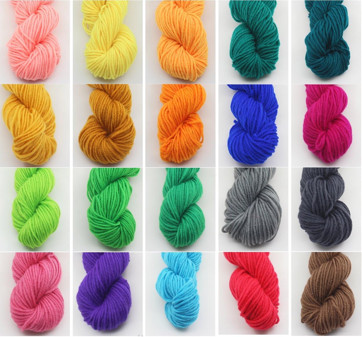 Double Knit Starter Bumper Pack, 20 x 100g Balls of Assorted Double Knitting Yarn, 100% Acrylic by ARTUROLUDWIG