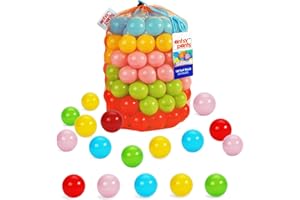 Antsy Pants 100 Ball Pit Balls, Ball Pit for Toddlers 1-3, Non-Toxic Materials, Lightweight, 5 Colors, Reusable Storage Bag, Plastic Balls for Ball Pit, Sensory Toys for Kids
