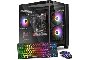 GPVHOSO Prebuilt Gaming PC Desktop, AMD Ryzen 3 3200G, 8GB DDR4, 256GB SSD | Integrated Vega 8 Graphics, Win 11 Home, Business Office Tower PC Suitable for Study, Transaction, Entertainment and Gaming