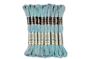 10 Skeins Embroidery Thread 6-Ply Polyester Embroidery Floss Cross Stitch Threads Friendship Bracelet String for Jewelry Maki