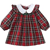 Kucnuzki Baby Girl Clothes Ruffle Long Sleeve Casual Plaid Dress Fall Winter Toddler Girls Dresses Cute Kids Clothes