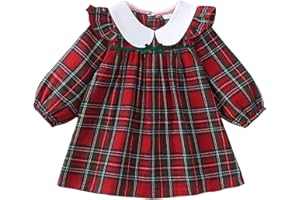 Kucnuzki Baby Girl Clothes Ruffle Long Sleeve Casual Plaid Dress Fall Winter Toddler Girls Dresses Cute Kids Clothes