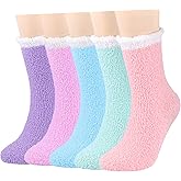 Juedverty Fuzzy Socks for Women Girls,Cozy Gifts for Birthday Christmas,Soft Fluffy Warm Socks for Winter