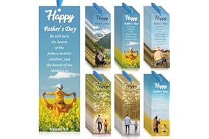 Dispowreath 60 Pcs Religious Father's Day Bookmark Malachi 4: 6 Bookmarks VBS Exchange Gifts for Kids Adult Church School Classroom Prizes Party Favors