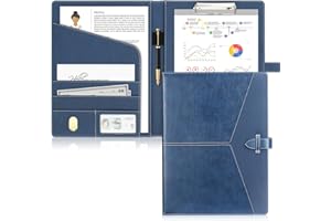 Toplive Padfolio Portfolio Case, Letter/A4 Size Executive Business Clipboard, with Document Sleeve & Business Card Holders, I