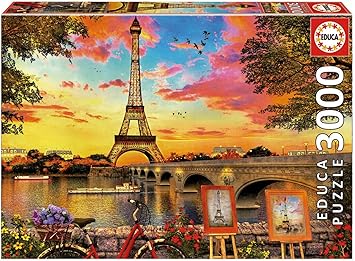 Educa Borras - Genuine Puzzles, Puzzle 3.000 piezas, Puesta de sol en París (17675): Amazon.es: Juguetes y juegos