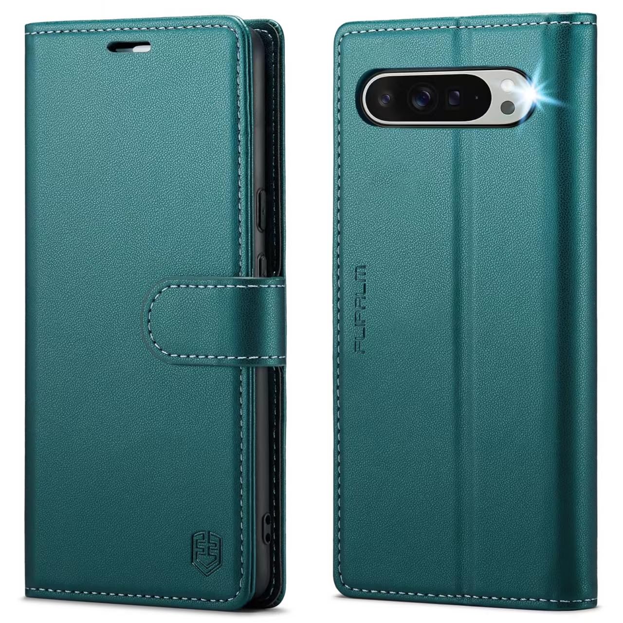 Photo 1 of FLIPALM Wallet Case for Pixel 9 Pro XL 5G 6.8", RFID Blocking Credit Card Holder, PU Leather Folio Flip Kickstand Protective Shockproof Cover for Pixel 9 Pro XL (Green)