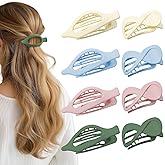 8 Pcs French Flat Hair Clips for Women Matte Claw Clips for Thick & Thin Hair No-Slip Hair Claw Strong Hold Styling Barrettes Accessories