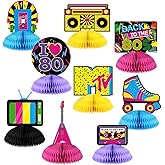 80s Party Decorations Back To The 80s Party Honeycomb Centerpieces Retro Table Toppers For 1980s Birthday Party Favors Supplies Neon Party Decorations