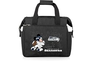 PICNIC TIME NFL Mickey Mouse On The Go Lunch Bag - Soft Cooler Lunch Box - Insulated Lunch Bag, (Black)