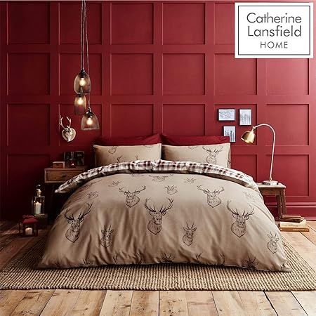 Catherine Lansfield Bettwäsche-Set, Hirsch-Design, Stag-Size-für Doppelbetten, Multi, King Size