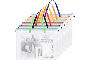 Huhumy 6 Pcs 6 Colors Art Portfolio Bag 19 x 25 Inch Large Posters Storage Bag Portfolios Bags with Zipper and Handle Art Organizer Portfolio Folder Art Portfolio Case for Artwork Poster Pictures