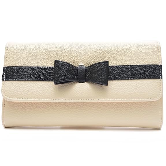 Vain Secrets Damen Tasche Umhängetasche Abendtasche Clutch mit Schulterriemen und Handschlaufe mit Schleife