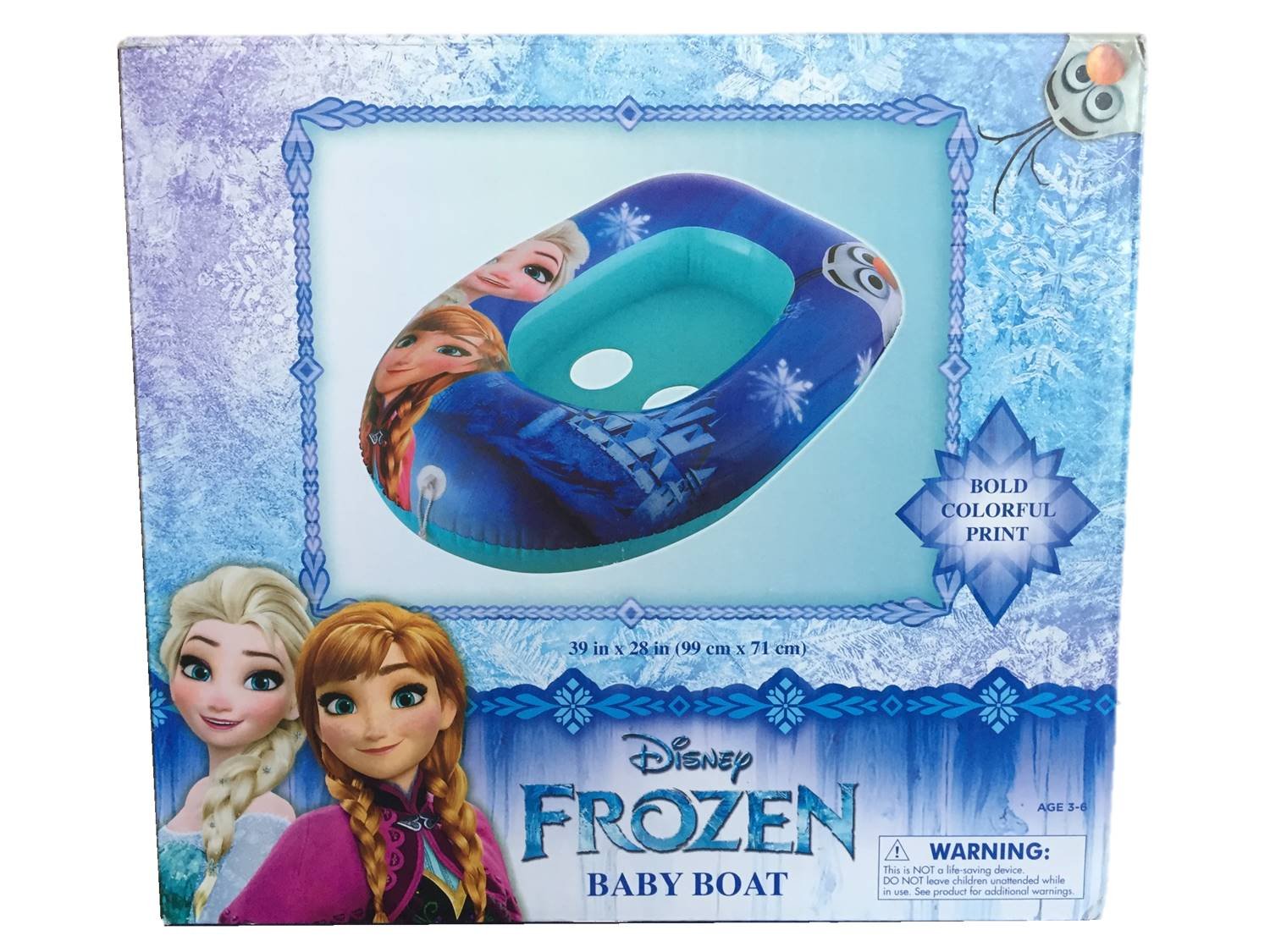 Disney Frozen Anna & Elsa Inflatable Kids Float Baby Boat Age 3 6
