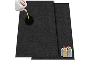 JNYONG 2 Pack 36" X 60"Oil Spill Mat for Garage,Oil Absorbent Pads,Rubber Mat Garage Floor,Reusable, Waterproof Backing Come with 16 pcs Rug Tape
