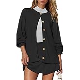Panadila Womens Sweater Skirt Set 2 Piece Outfits Sweater Skort Set Lounge Cardigan and Knit Skirt Matching Outfits