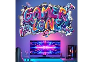 wondever Large 3D Game Wall Stickers Gamer Zone Video Gaming Graffiti Peel and Stick Wall Art Decals for Boys Bedroom Kids Ro