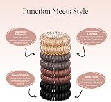 Kitsch Spiral Hair Ties Brunette 8pc No Damage Creaseless Coil Ponytail Holders view 4