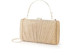 Kseymeir Clutch Purses for Women Pleated Evening Handbag with Chain Prom, Cocktail, and Wedding