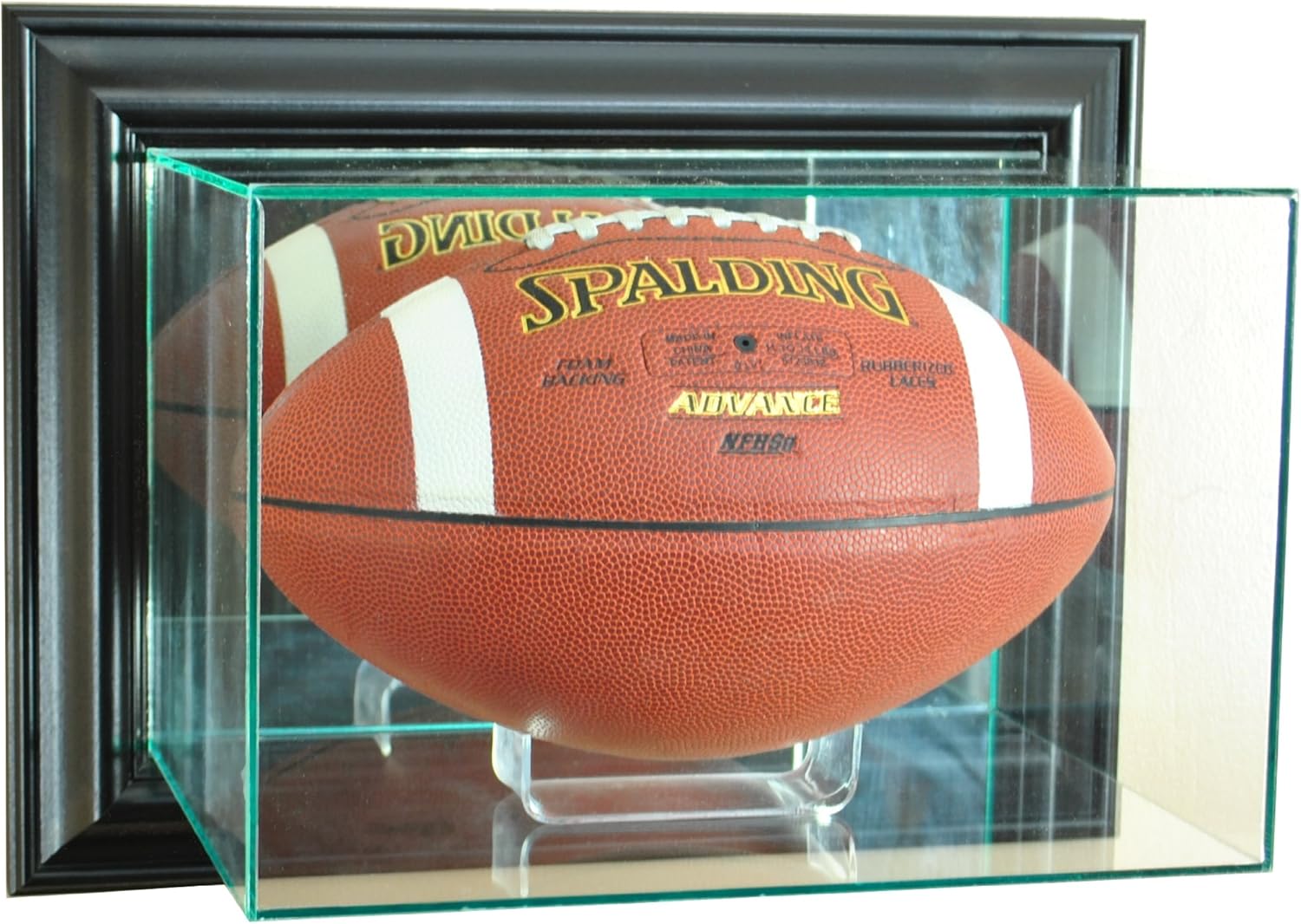 Perfect Cases Wall Mounted Football Glass Display case, Black, Display