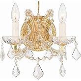 Maria Theresa 2 Light Clear Italian Crystal Gold Sconce