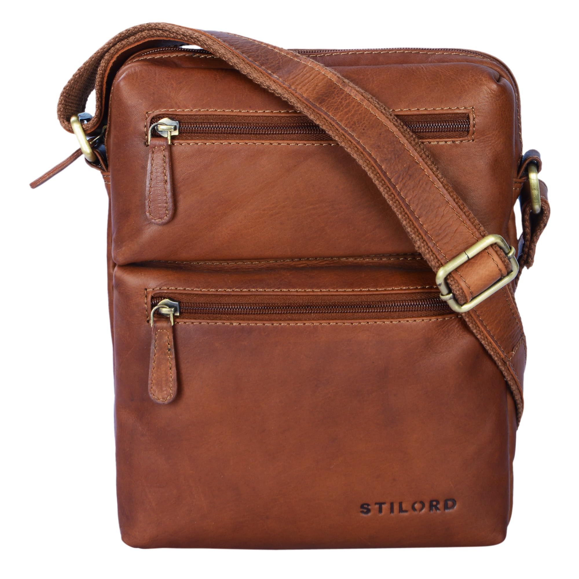 STILORD Small Leather Bag Moritz 3.5 Liters Colour:Cognac-Brown