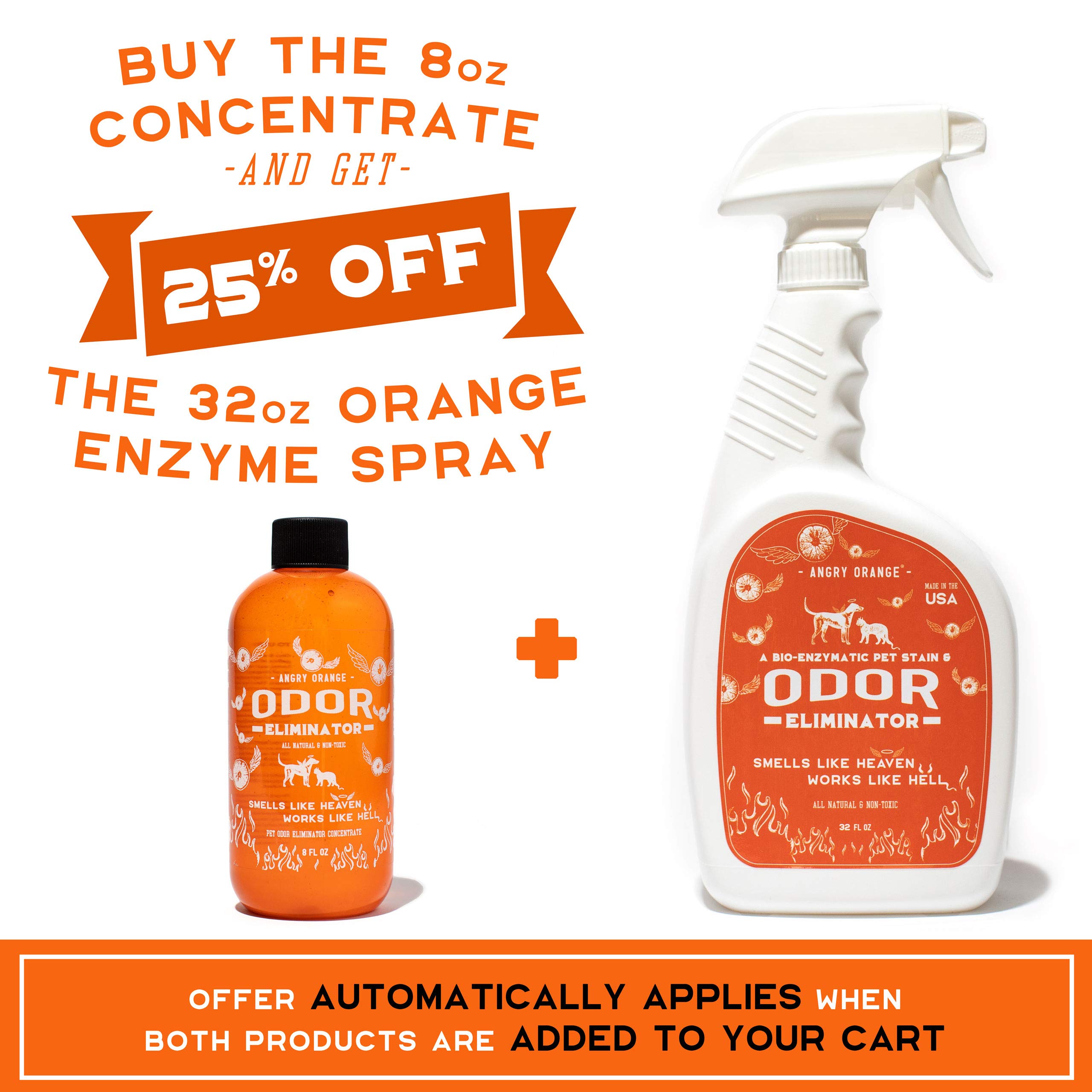 Angry Orange Pet Odor Eliminator for Dog and Cat Urine, Makes 1 Gallon