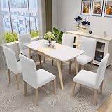 MAXIJIN Stretch Velvet Chair Covers 6 Pack White Dining Chair Slipcovers view 3