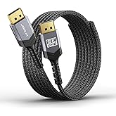 JSAUX DisplayPort Cable 1.4 10ft, 8K DP Cable | 8K@60Hz, 4K@144Hz, 2K@240Hz 2K@165Hz | HBR3, 32.4Gbps, HDR10, FreeSync, G-Sync for Gaming Monitor Graphics Card TV PC Laptop -Grey