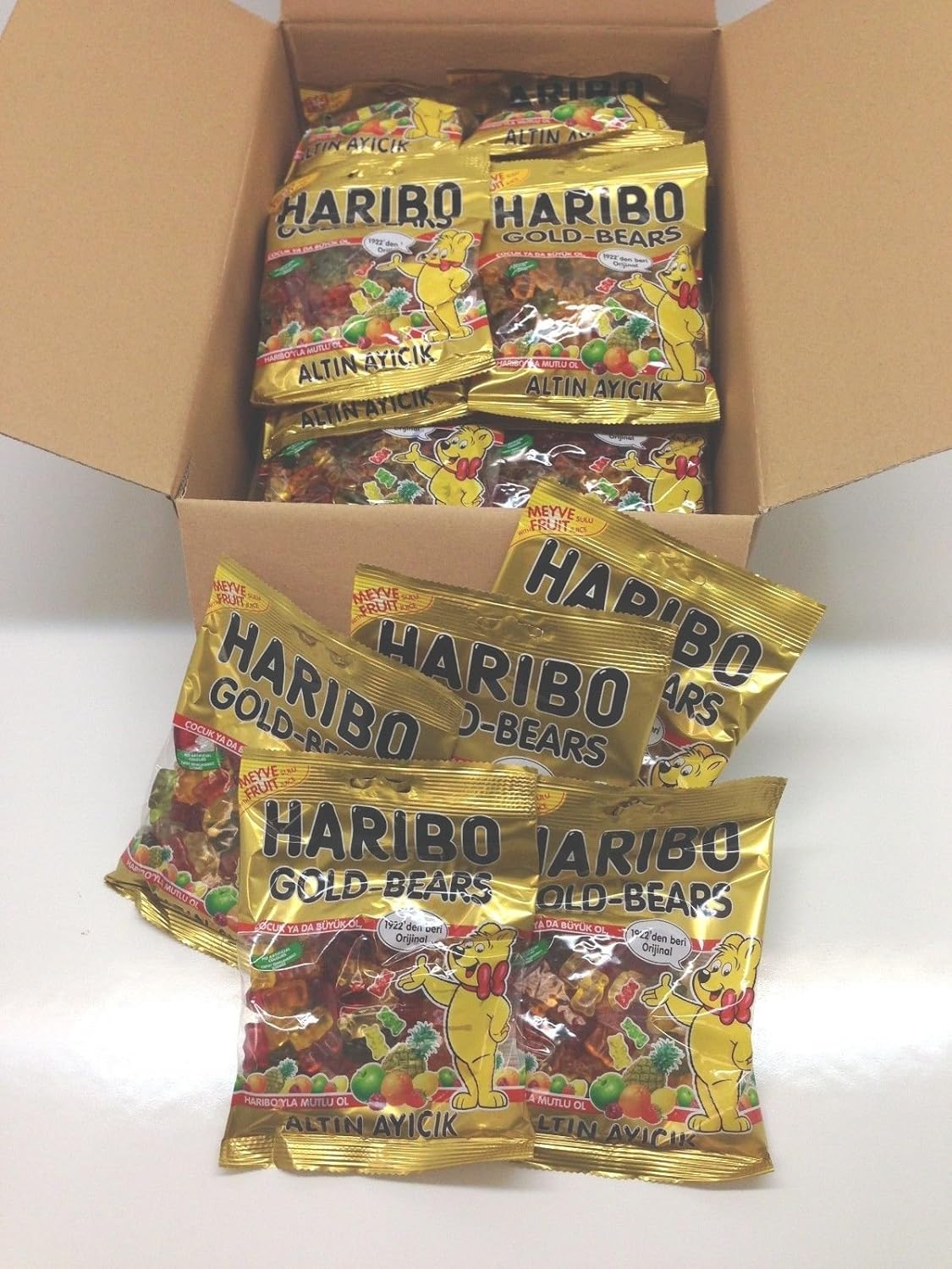Haribo Gummi Candy, Gold Bears, 160g x 30, Halal, 30 Packs, Altin Ayicik Grocery