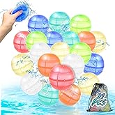 Reusable Water Balloons for Kids & Adults, 21 Pack Refillable Silicone Water Balloons – Quick Fill, Auto Sealing Water Balloo