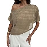 SweatyRocks Women's Asymmetrical Sparkle Poncho Tops Off The Shoulder Lightweight Sheer Shawl Sweater