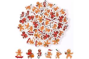 Haooryx Christmas Sport Gingerbread Men Eraser - 60Pcs Novelty Mini Gingerbread Men Pencil Eraser Bulk 3D Desk Puzzle Rubber for Classroom Student Reward Xmas New Year Party Favor Gift Filler Supplies