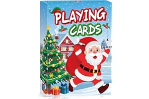 WKCHXD Christmas Playing Cards, Deck of Cards, Standard Index Poker Cards, Fun Gard Games for Family Game Night, Holiday Party Table Games, Great Stocking Stuffer and Gift Idea, Christmas Theme (1 Pack)