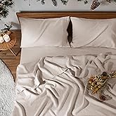 100% Pure Linen Sheet Set Luxury Natural Linen Sheets 4pcs King Size, Breathable Bedding Set Deep Pocket Up to 16" Softens wi