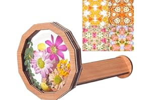 GIRAGAER Wooden DIY Kaleidoscope Kit for Kid, Handmade Kaleidoscopes, Magic Rotating Tin Kaleidoscope Glasses Outdoor Educational Toys Eco-Friendly, for Nature Lovers Gift