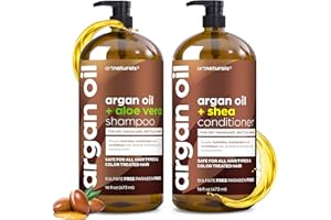 ARTNATURALS Argan Oil Shampoo and Conditioner Set - Sulfate-Free Formula with Nourishing Moroccan Oil and Keratin -for All Hair, Curly or Straight - Hydrate Repair Defy Frizz for Salon-like Results!16 Fl Oz 2 PK