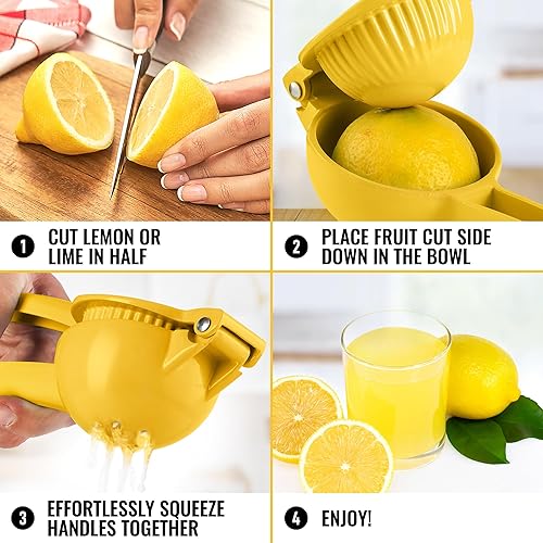 Zulay Kitchen Metal Lemon Squeezer Handheld Lemon Juicer
