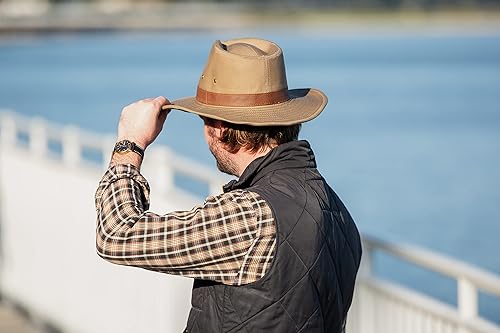 Dorfman Pacific Men's Twill Outback Hat,Khaki,Medium in Kuwait