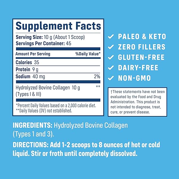 NATIVEPATH COLLAGEN PEPTIDES PROTEIN – HYDROLYZED TYPE 1 & 3 COLLAGEN POWDER FOR SKIN, HAIR, NAILS – 15.9 OZ (45 SERVINGS)
