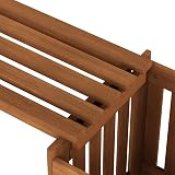 Furinno Outdoor Planter Box with Seater Wood Natural 173.99 W x 45.46 H x 40.13 view 6