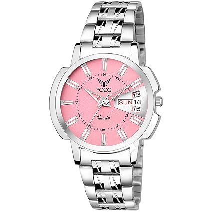 Quartz Movement Pink Dial Women's Watch - 4054-PK