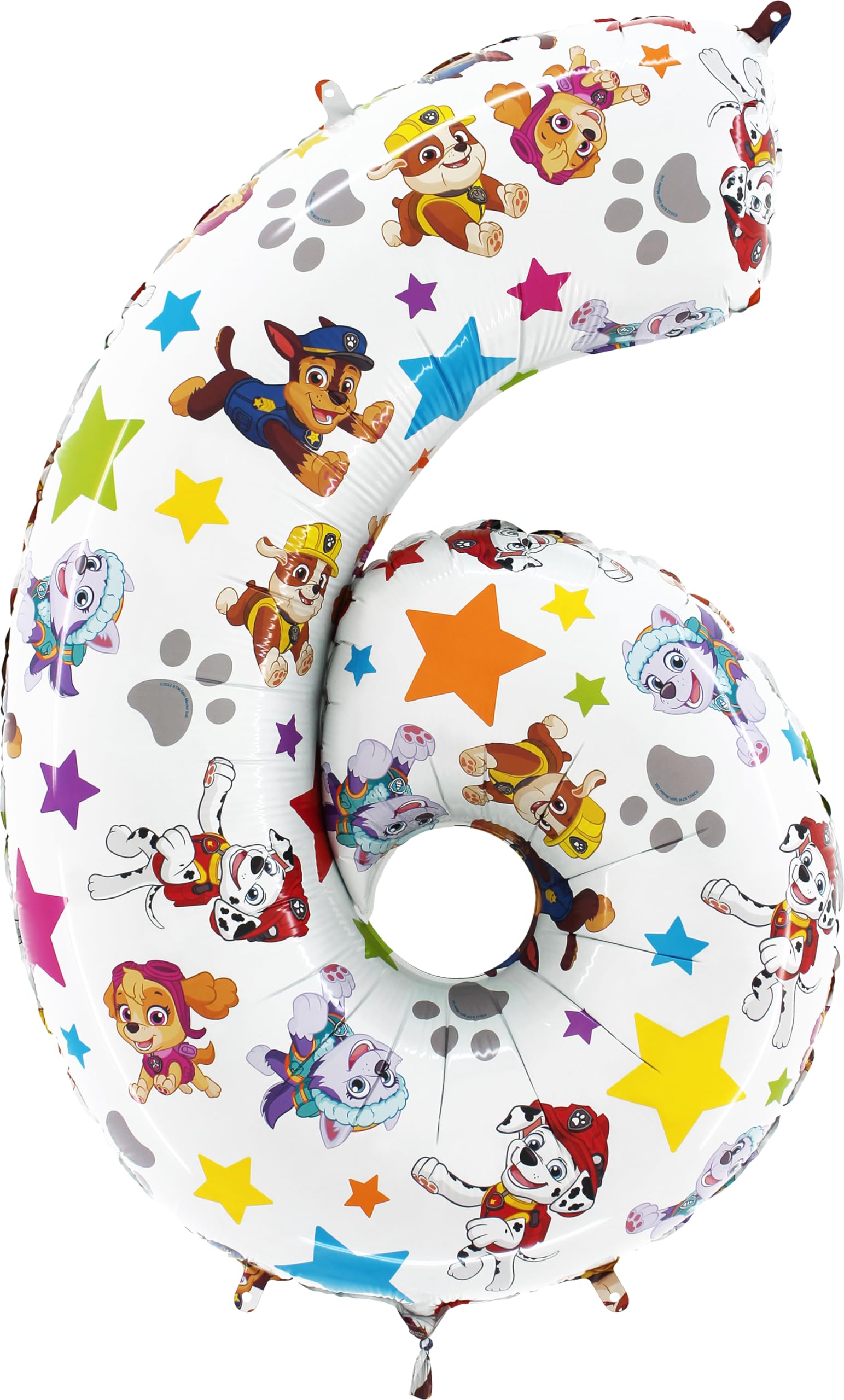 Toyland® 65cm (26") Paw Patrol Number Foil Balloon - Kids Party Balloons - Number 1-6 Available (NUMBER 6) — image 1