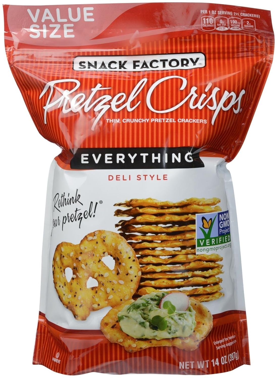 Snack Factory Pretzel Crisps Everything 14 oz